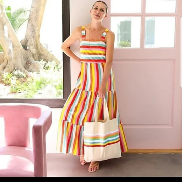 J. Crew Dresses & Skirts - J CREW | Rainbow Striped Maxi Dress